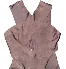 Wow Couture Women's Pink Rose Gold Bandage Bodysuit Pants Set Size S Party Wear