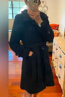 Women's Black Teddy Trench Coat Small