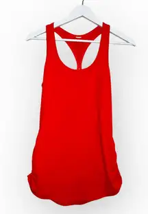 Women’s Racerback Cut Out Back Detail Tank Top Red Size Small