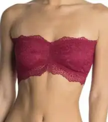 Free People Intimately Bandeau Bra Lacey Looks Burgundy X-Small XS Strapless New