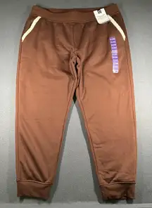 Members Mark Sherpa Lined Jogger Pants Womens XXL Brown Cinnamon Stick Fleece