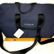 NWT Coach Travel / Weekender Duffle Bag Zippered- Navy Bluer