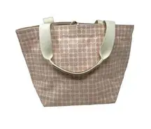 Kate Spade  Blush Pink and Cream Logo Print Tote Bag