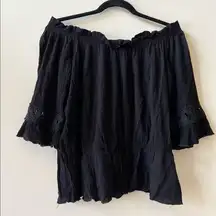 Black Off The Shoulder Peplum Top