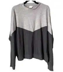 White Crow Women’s Buckle  turtle neck color block grey sweater