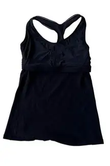 Lululemon Athletica Black Racerback Tank Top Size 6 Built in Bra Lined Y…