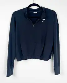 Gymshark Women's Cropped Sweatshirt Black Sz XL