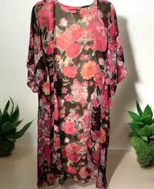 Betsey Johnson 💋 Floral Sheer Kimono Cardigan OSFM