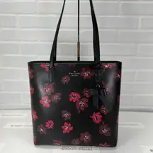 New York Dancing Blooms Black Multi Brynn Tote