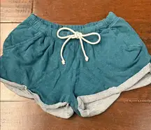 H&M Teal Drawstring Athletic Shorts