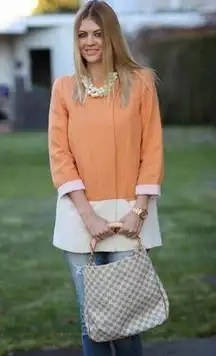 Zara Basic Size XS Jacket Linen Blend Orange Oversized Midi Long Sleeve Women’s