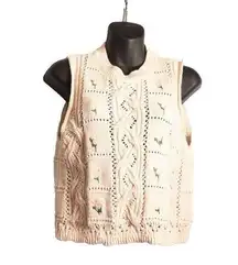 Zara Embroidered vest floral coquette feminine dainty size medium sweater