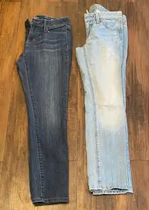 Bundle Ann Taylor Women's Skinny Jeans - Dark Blue and Light Blue