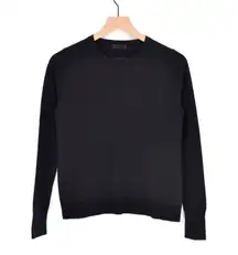 J. Crew Margot Crewneck Sweater Merino Wool Pullover Knit in Black Women's S