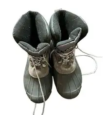 Old Mill Women's Snow Boots Size 9 Gray Leather Thinsulate Insulation Winter