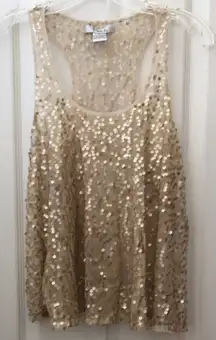 FINAL MARKDOWN Ladies’ Pinky Sequined Mesh Tank Top (M)