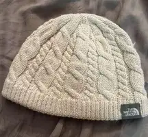 The North Face Ivory Cable Knit Wool Beanie Hat One Size Unisex