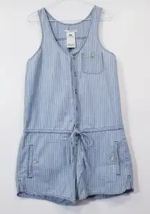 Levi's Striped Women size Medium 100% Cotton Denim Romper