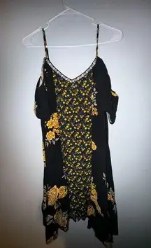 Xhilaration Cold-Shoulder Mixed Print Shift Dress size Large NWOT