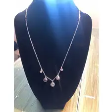 White House Black Market EUC Silver Tone Necklace with Gray Stones