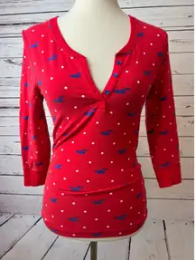 Hollister‎ Shirt Y2K 90s 80s size Medium Womens HCO USA Patriotic Sleep Top