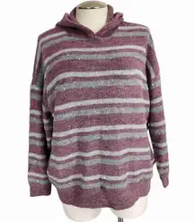 Nine West mauve stripe hooded sweater size xxl