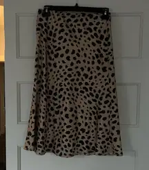 Leopard/cheetah Print Midi Skirt