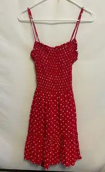 Altar’d State Red Polka‎ Dot Tie Back Dress Size Medium