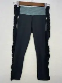 Lululemon Wunder Under Crip High rise Flocked Capri‎ leggings size 4