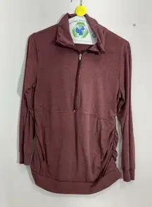 Womans Ginkana Large Maroon Pullover Long Sleeve Light Weight Sweatshirt