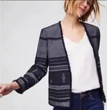 Loft Open-Front Knit Fringe Blazer Medium