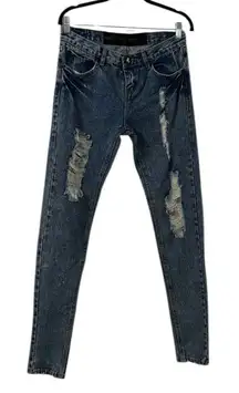 One Teaspoon Blue Distressed Blue Jeans(Size 26)