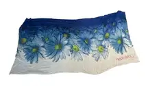 Calvin Klein Ombre Daisy Pareo Wrap Scarf Shawl Blue‎ White Retro 90s Vibe Swim