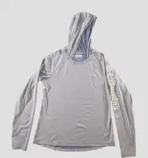 Columbia PFG Omni-Shade Women's Periwinkle Hooded Fishing Shirt Thumb Holes S