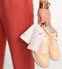 J.‎ Crew Women’s Peach Mango Colorblock Lace-up Sneakers Size 10