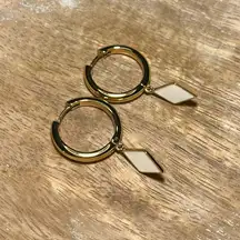 BaubleBar  Gold Hoop Diamond Drop Charm Earrings