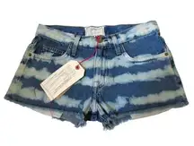 NWT Current/Elliott The Boyfriend Short in Indigo Painted Stripe Cutoff 25 $168