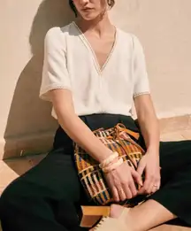 SEZANE TINA BLOUSE IN ECRU 34