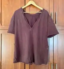 Free People Movement Hot Shot Tee Romper Brown Size XS