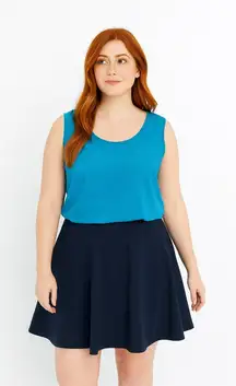 Susan Graver Blue Sleeveless Blouse Size 3X