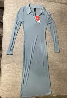 Sheer Blue Midaxi Cover Up Dress