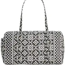 Vera Bradley Travel Large Duffel Bag- Black White Concerto Pattern.