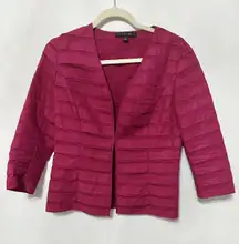 linen outer shell striped bandage fuschia blazer