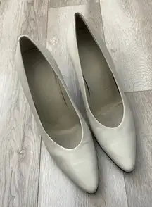 Jil Sander Pumps leather pointed toe womens White size 39.5 designer classic