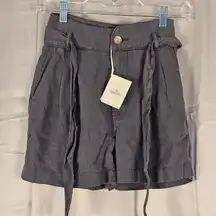 NWT Faherty Womens Faded Black Arlie Tie Waist Shorts XXS