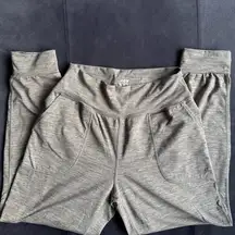 JoyLab Mocha Brown and Cream High-Waisted Jersey Joggers