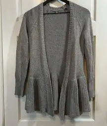 Anthropologie Knitted & Knotted Open Front Cardigan w/ Flutter Hem - Size Small