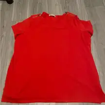 Michael Kors Red Top with Gold Zipper