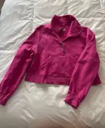 Sonic Pink Scuba Funnel Neck Half Zip
