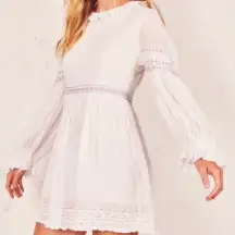 LoveShackFancy Jullian Dress White Eyelet Graduation Bridal Lace‎ Embroidered 4